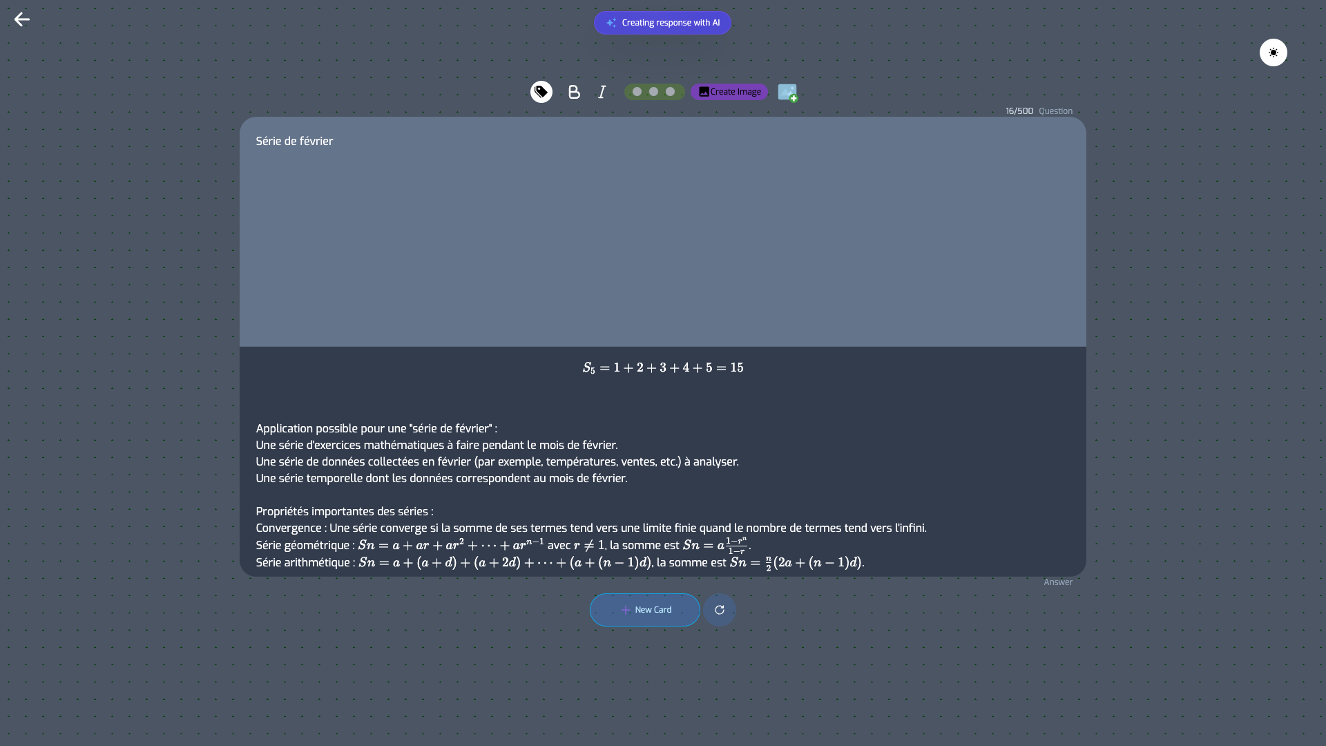 Add Card view - card generator AI