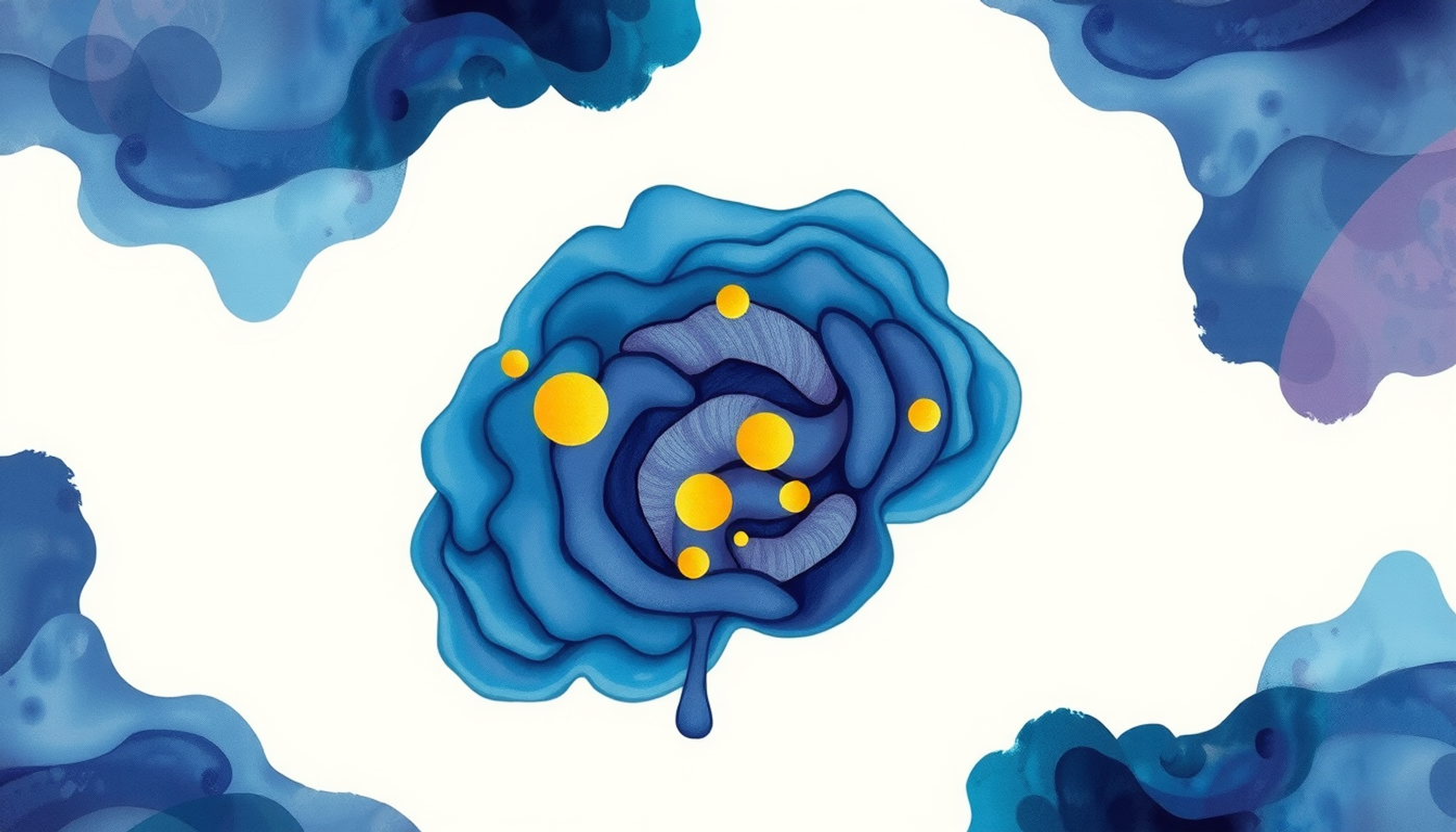 Abstract brain during sleep with concentric waves and oscillations.