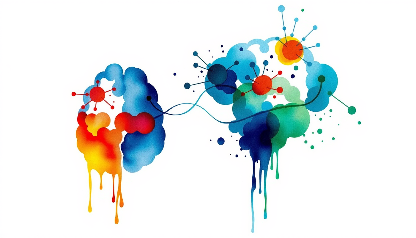 Contrasting brain states: focused activity vs. relaxed flow state.