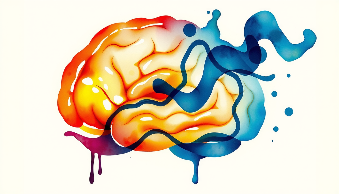 Glowing abstract brain sphere showing efficient pathways and energy hotspots.