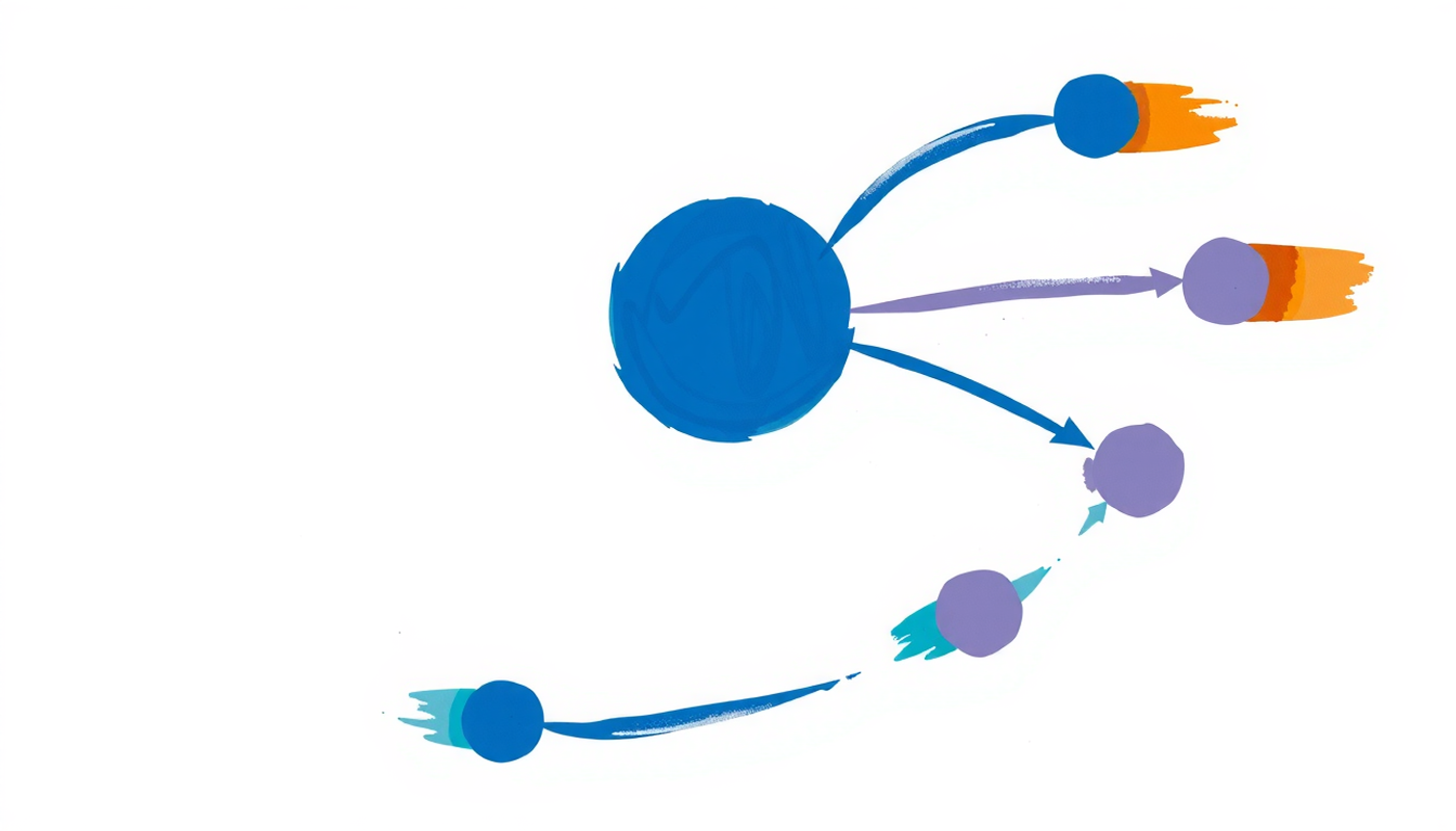 Abstract diagram of branching paths representing different scheduling algorithms.