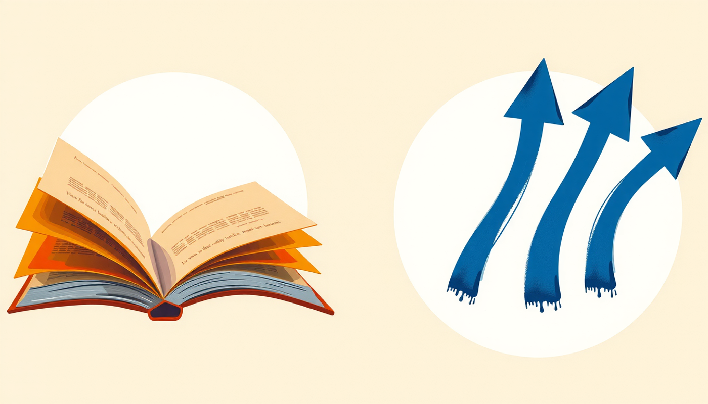 Contrasting pathways of passive and active learning in minimalist vector style.
