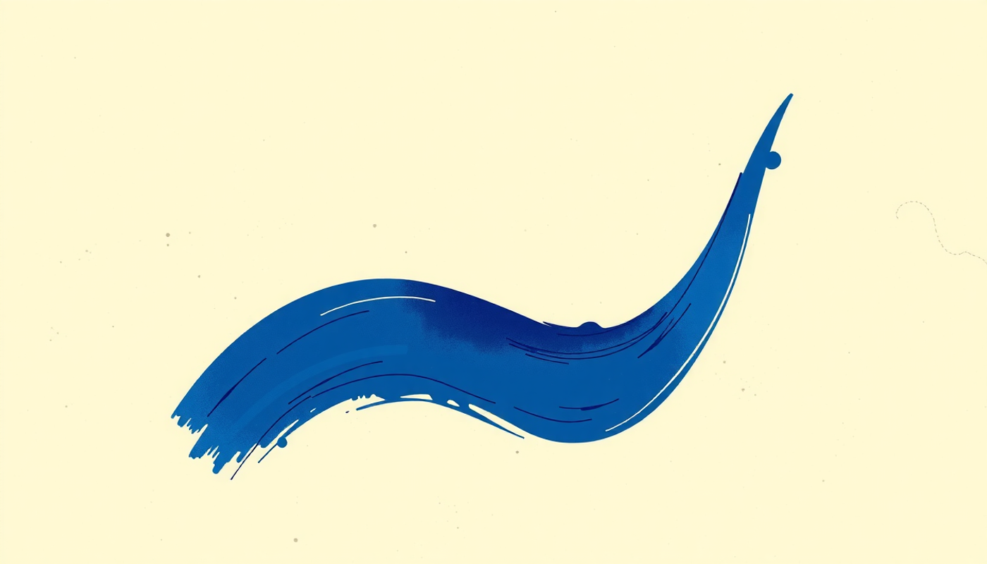 Abstract watercolor depiction of the forgetting curve on textured cream paper.
