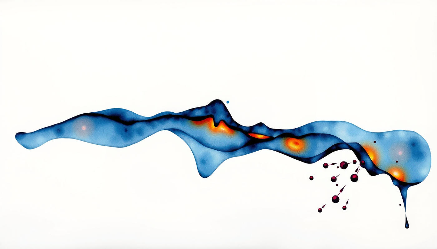 Abstract representation of the Ebbinghaus forgetting curve with flowing light.