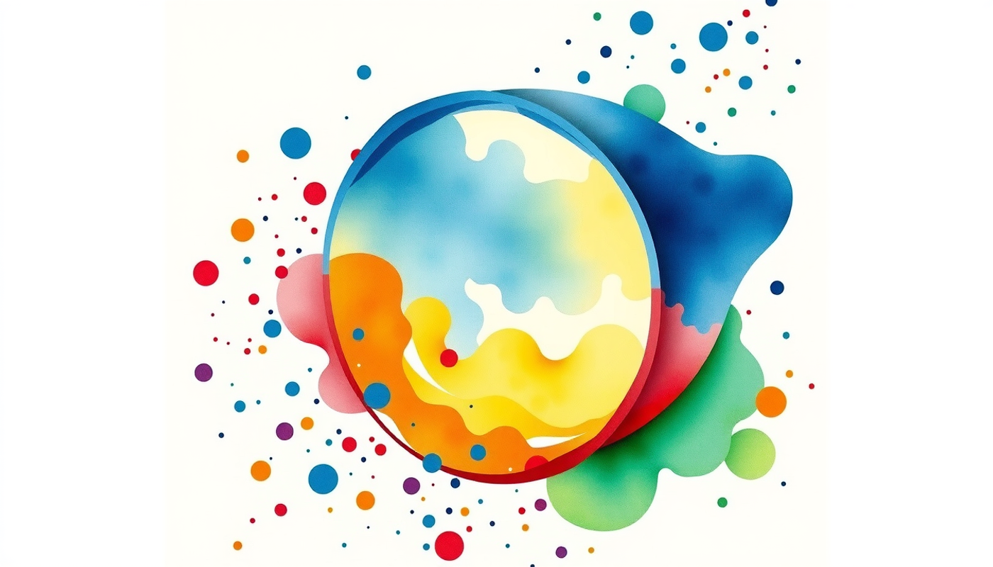 Colorful particles flowing through a funnel into a glowing vault.