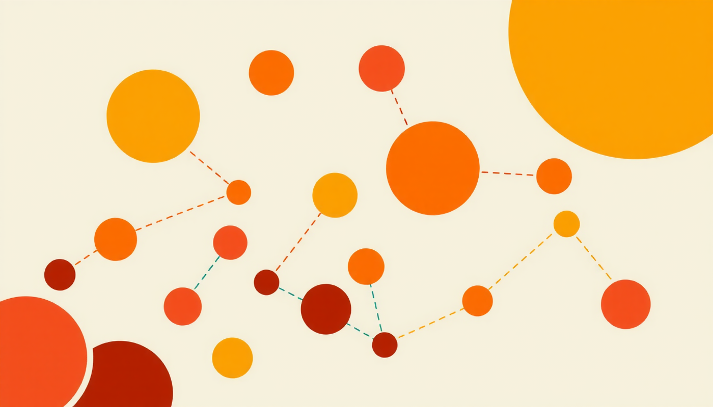 Watercolor calendar page with colorful dots for spaced repetition.