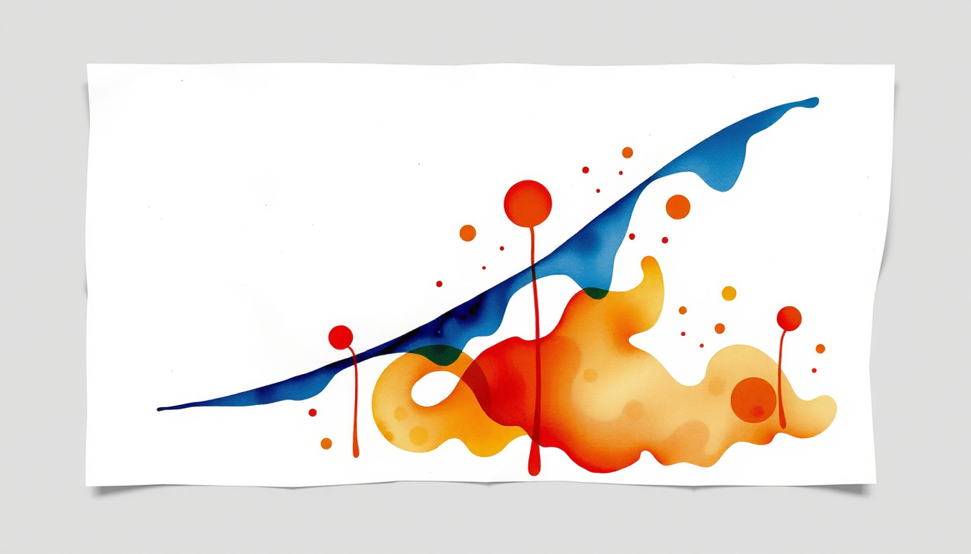 Abstract ink line graph in deep indigo, evoking decay and memory.