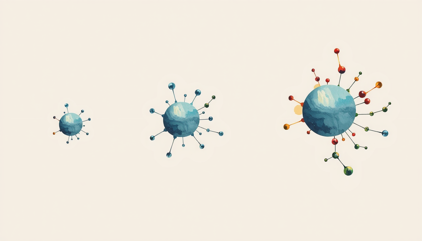 Abstract timeline with glowing orbs symbolizing spaced practice and memory consolidation.