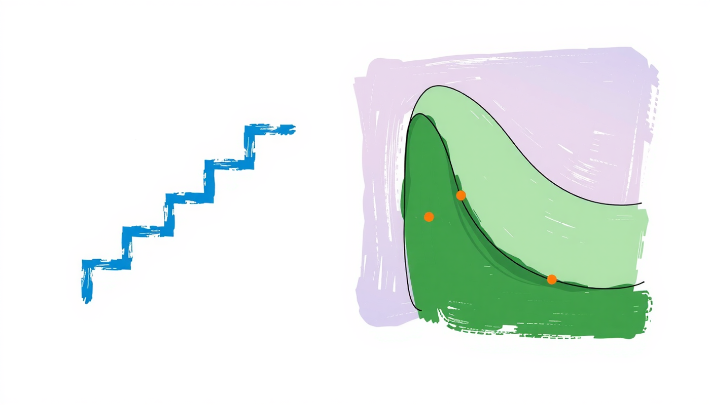 Comparison of basic rule-based scheduling and personalized curved decay scheduling.