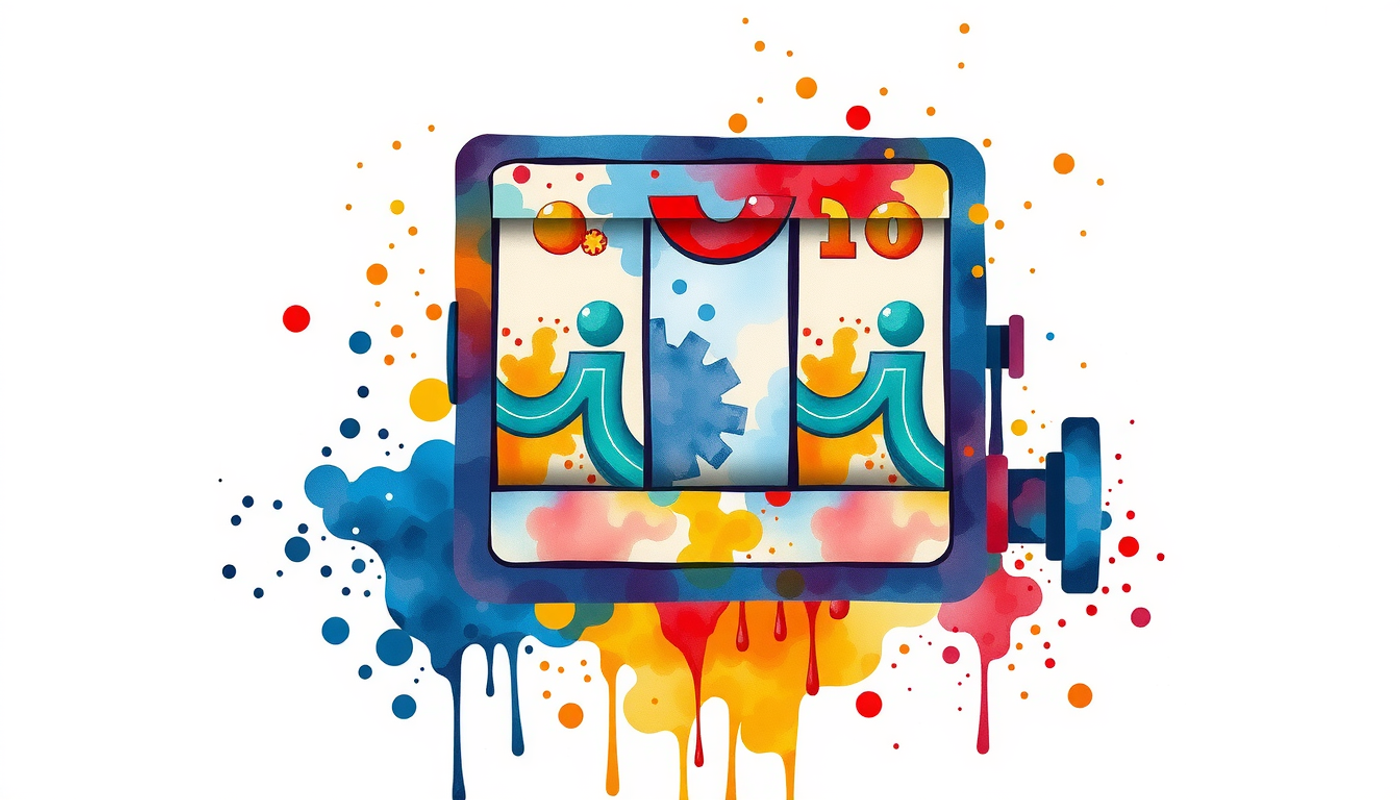 Slot machine and smartphone blend with notification icons and golden sparkles.