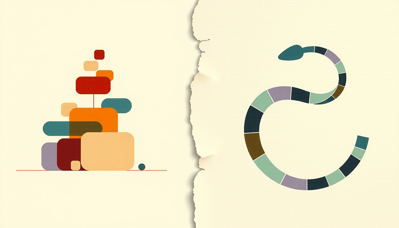 Contrasting views of job growth and self-consuming technology in modern design.