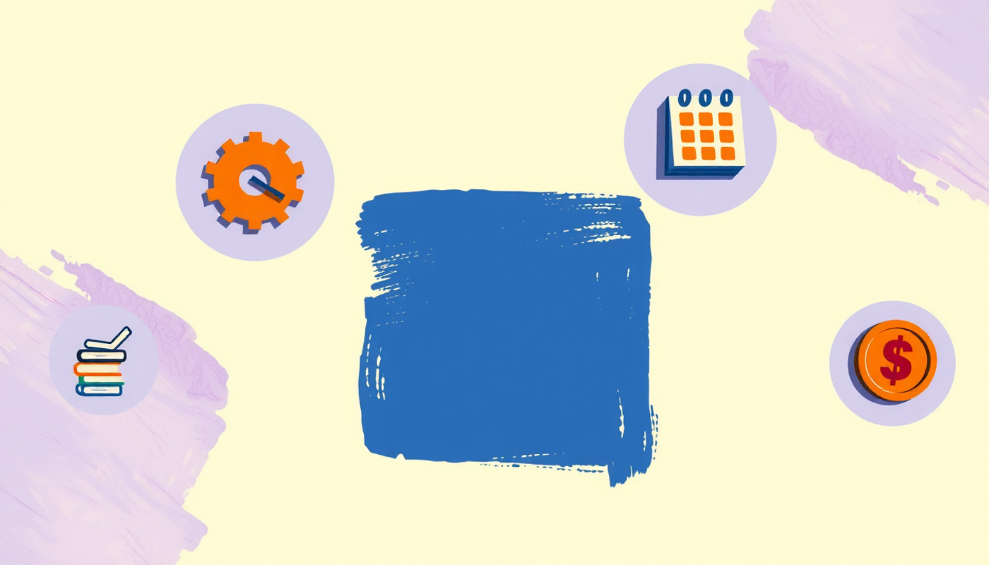 Key features of an effective flashcard app in pastel colors.