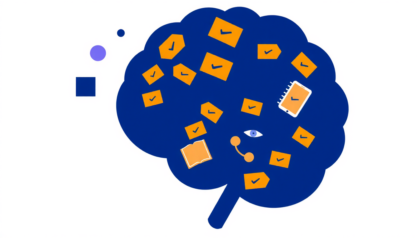 Infographic comparing brain retention: passive reading vs. active recall methods.