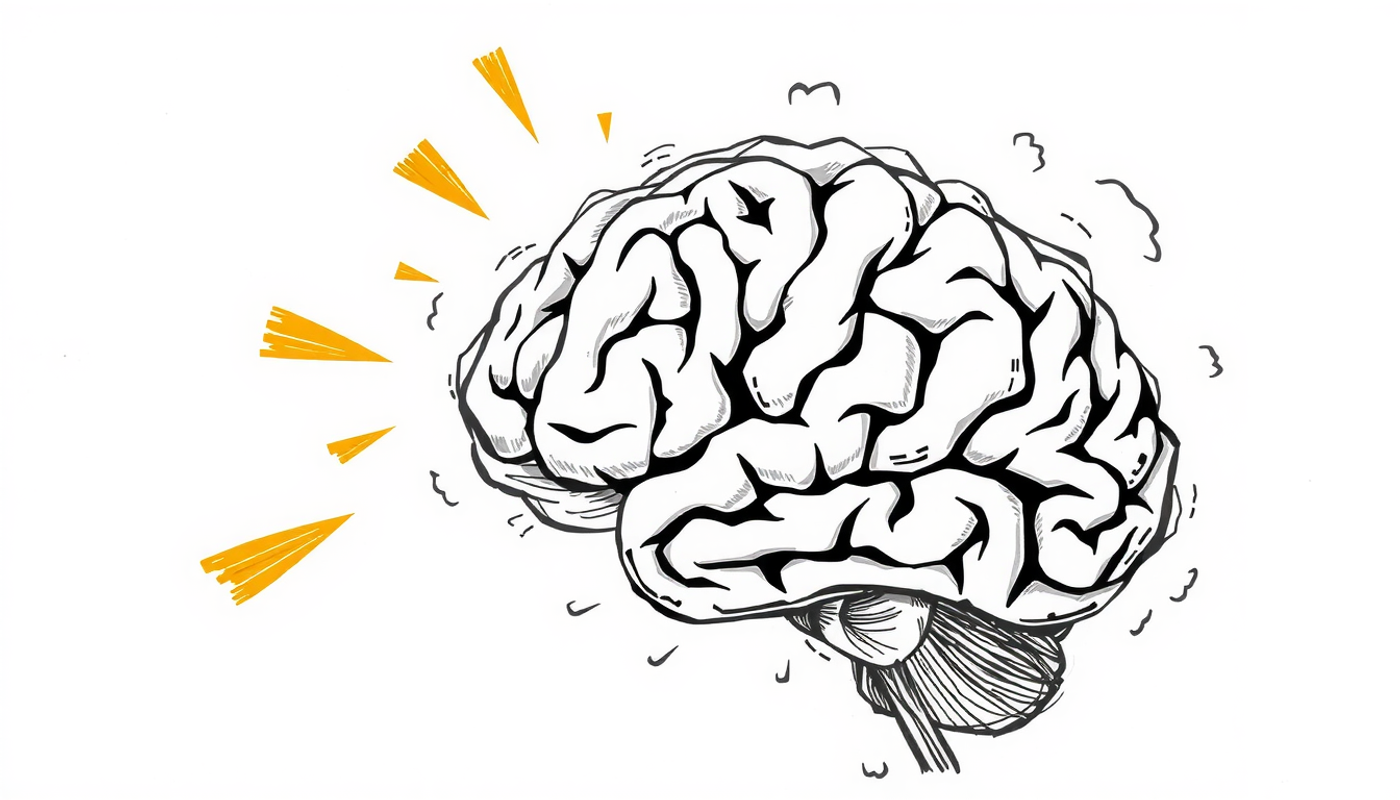 مغز در حال مبارزه با مشکل تمرکز و استرس مزمن