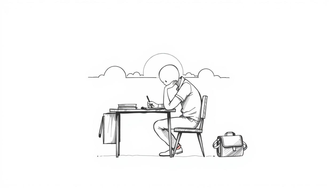 تصویری از فردی که در حال تصور آینده شغلی خود است.