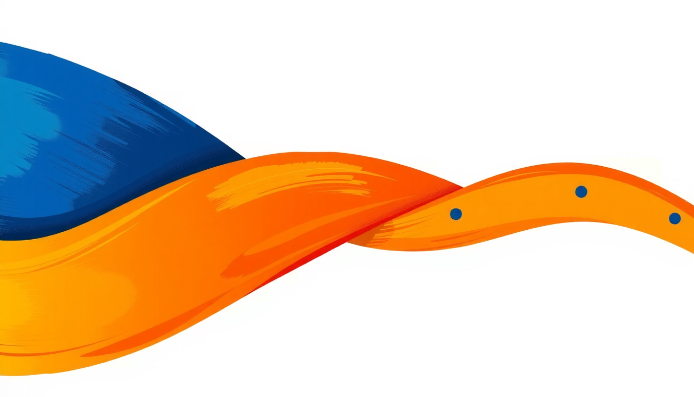 Curved algorithm paths in blue, green, and orange on gradient background.