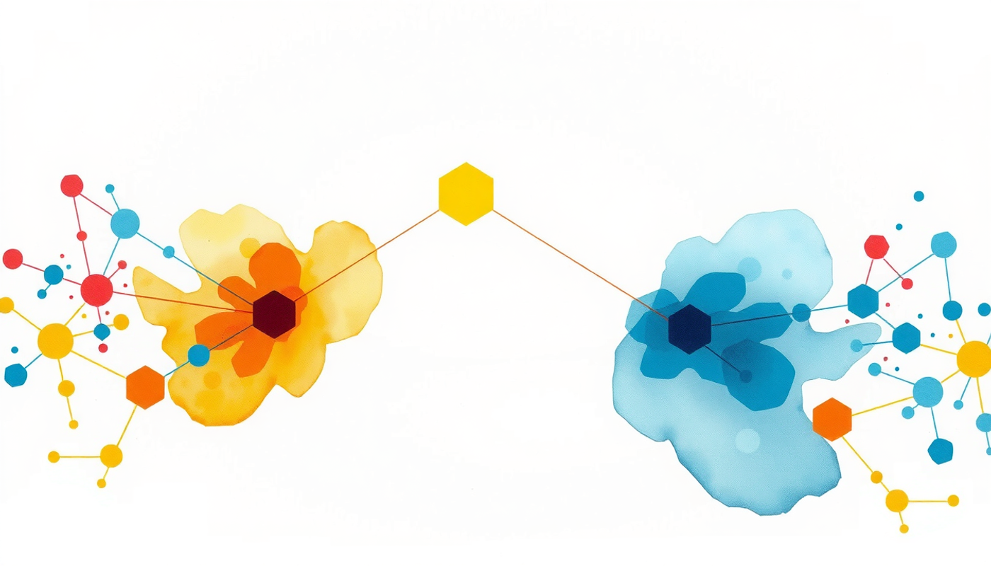 Diverging paths from a node symbolize unequal algorithmic outcomes.