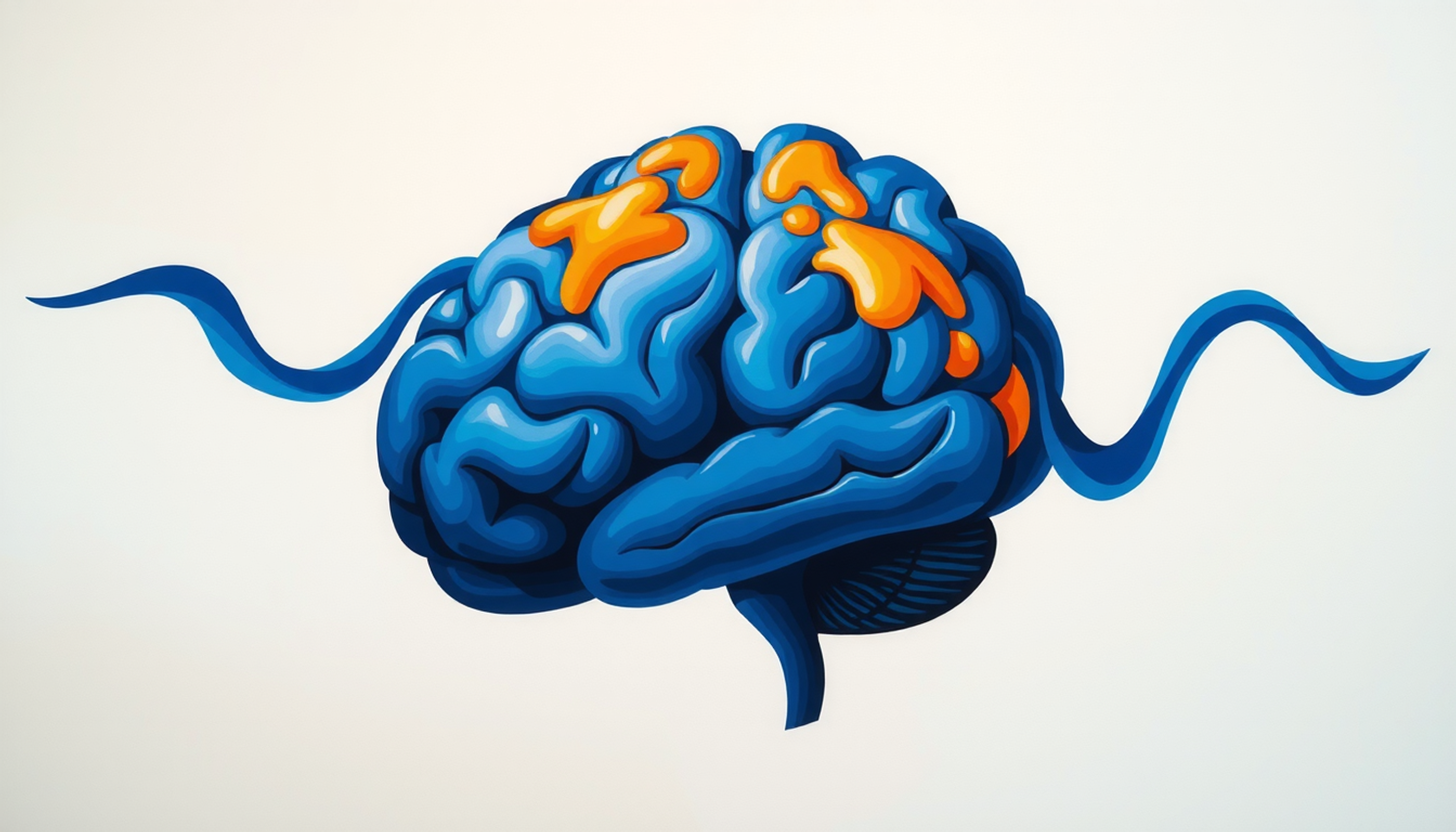 Ondas alfa como puertas en el cerebro, iluminadas y atenuadas.