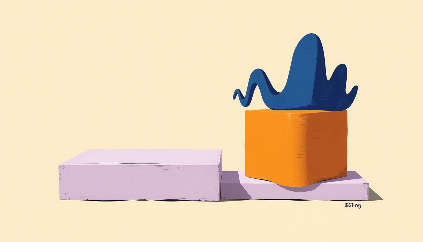 Four pastel-colored steps with audio wave icons increasing in complexity.