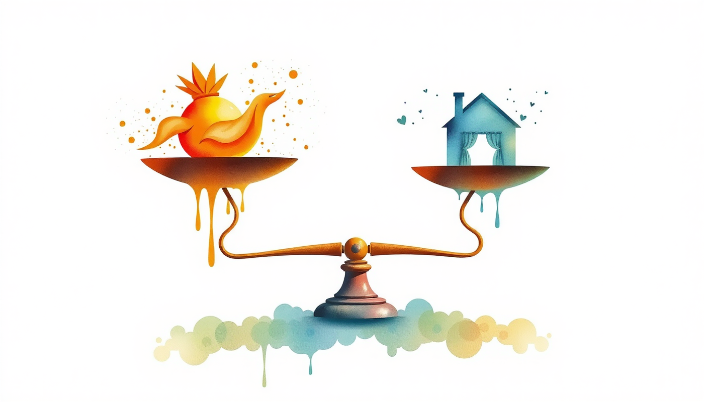 Balance scale with glowing memory item outweighing faded room outline.