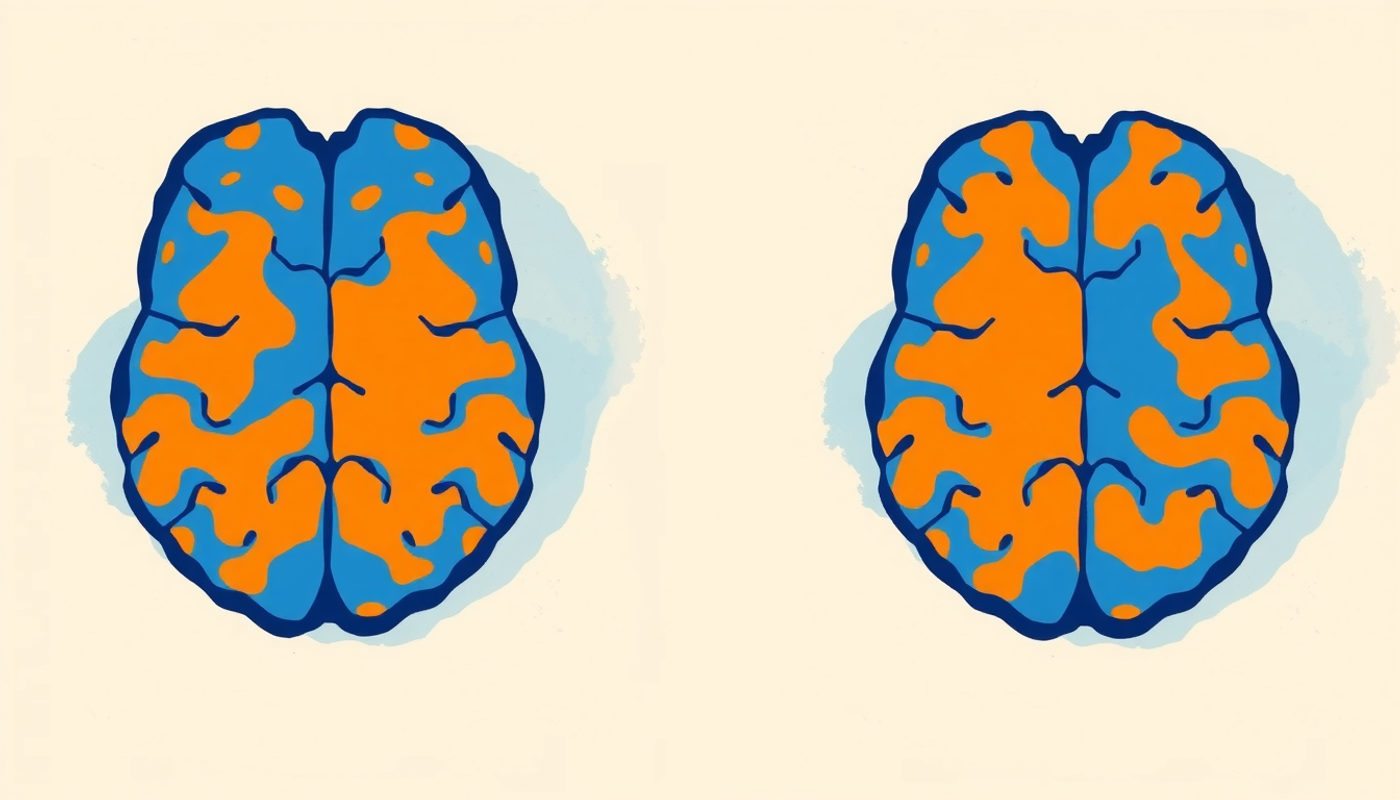 Side-by-side brain scans comparing early and late bilingual activation patterns.