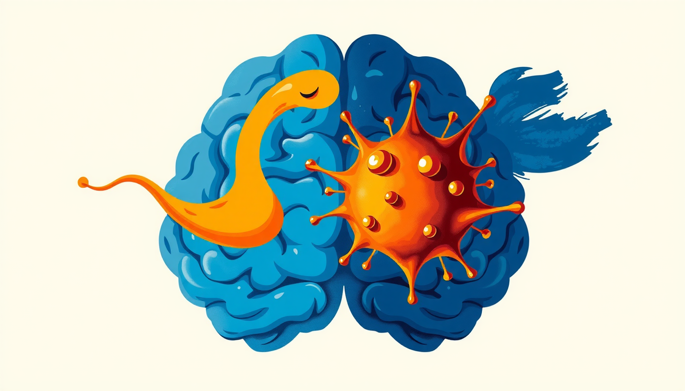Brain split in half: fluent text vs. challenging text with neurons.