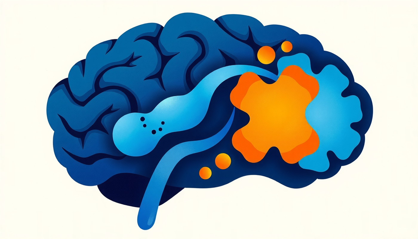 Cross-section of brain during sleep showing glymphatic system cleaning cells.