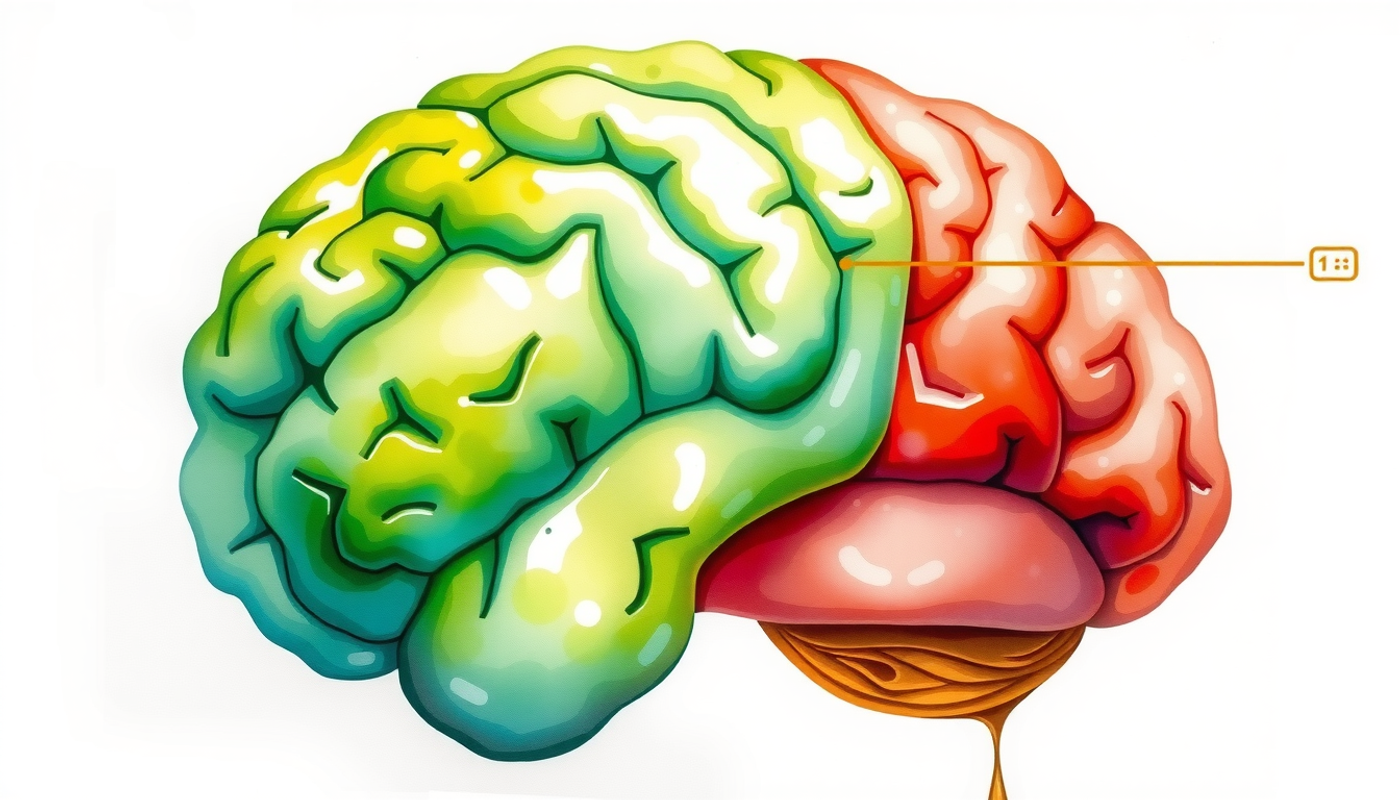 Brain divided into sections showing germane and extraneous cognitive loads.