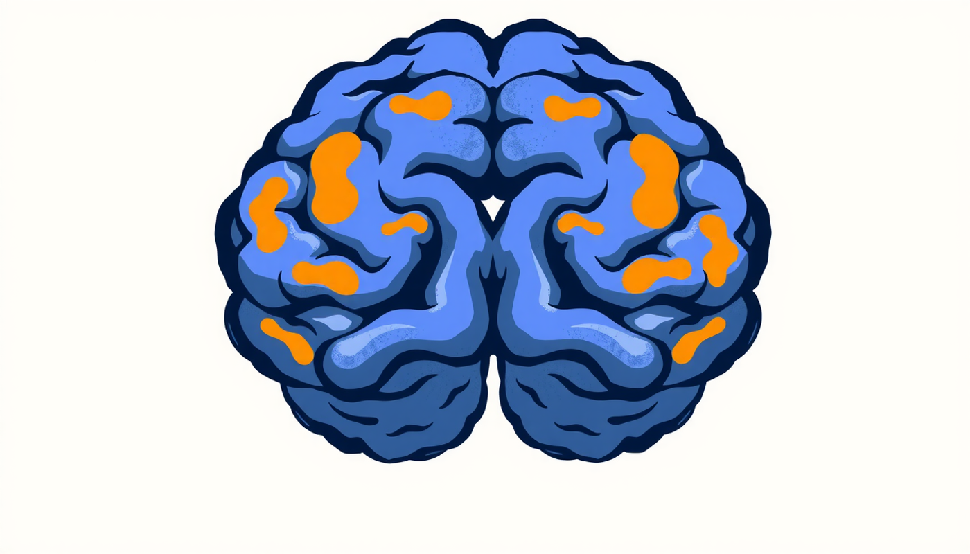 Brain diagram highlighting sleep depths with colorful region divisions.