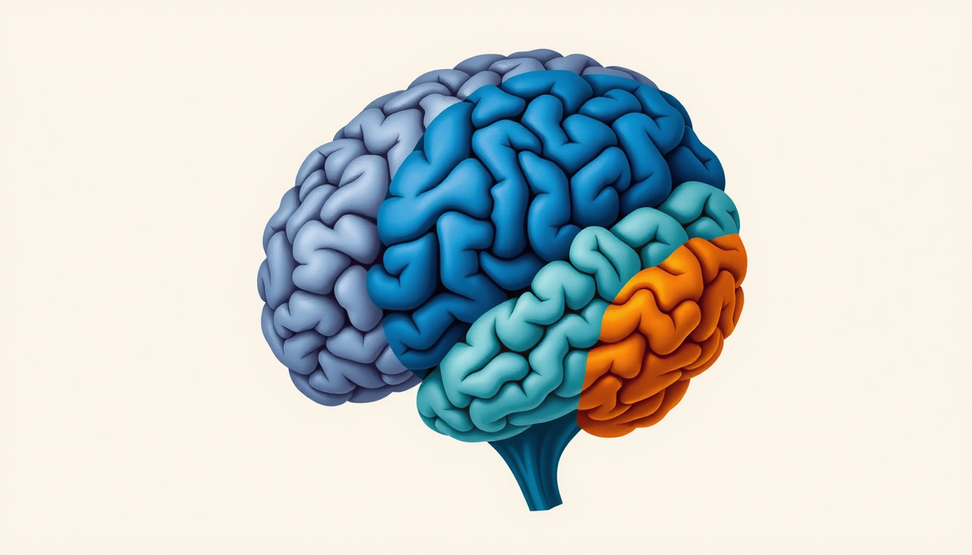Brain diagram highlighting sleep depths with color-coded regions.