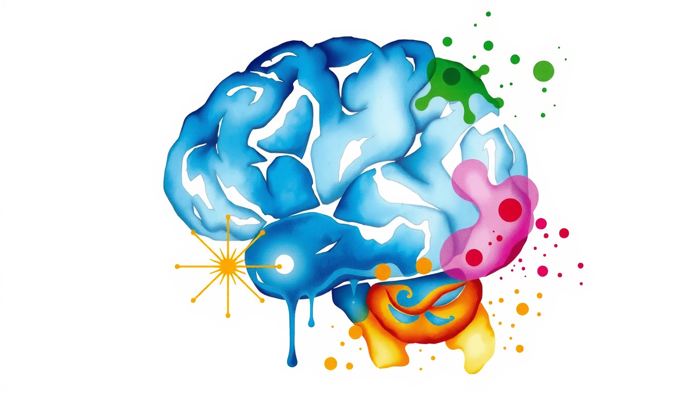 Cross-section of brain highlighting right temporal lobe in indigo.