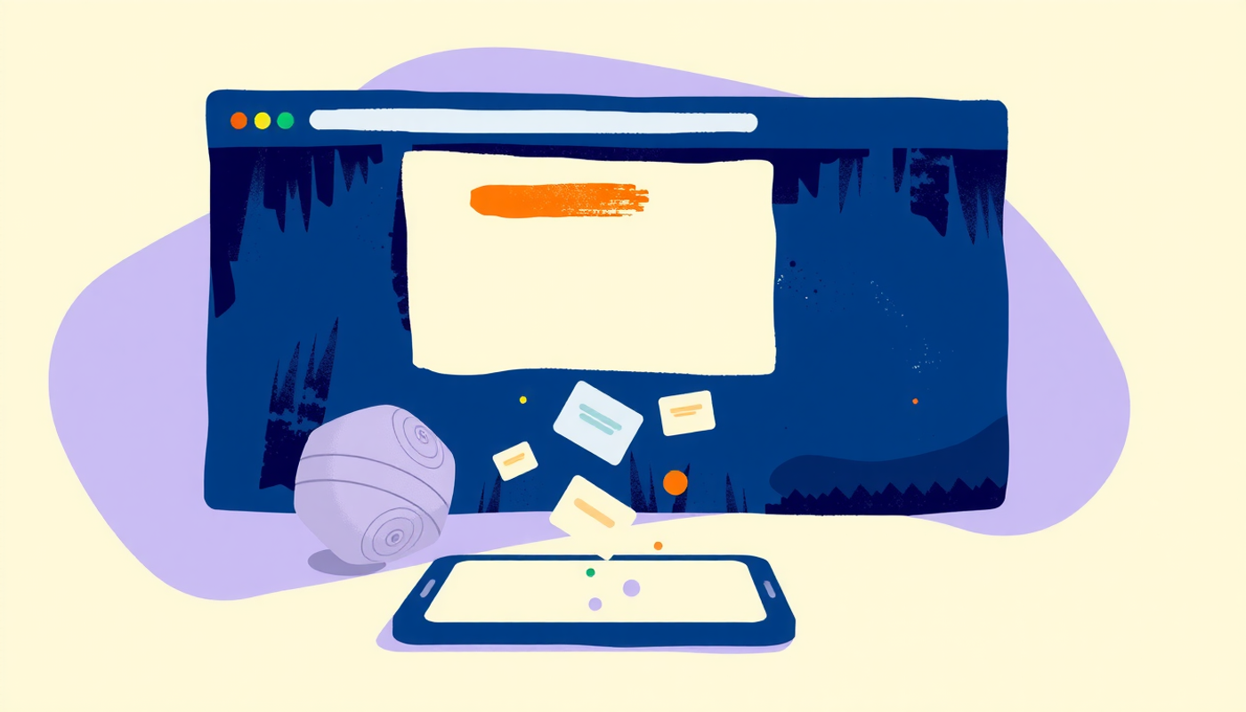 Chrome extension popup creating flashcards from highlighted text, phone display below.