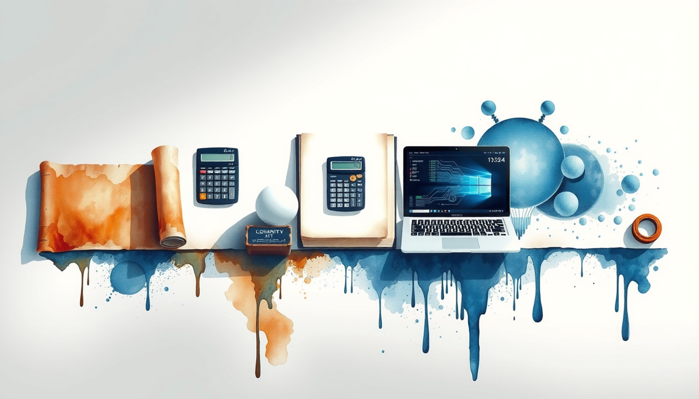 Historical timeline of cognitive tools from clay tablet to laptop.