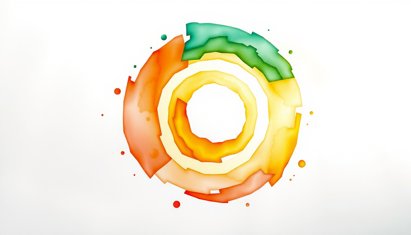 Concentric circles depicting learning zones with glowing particles transitioning.