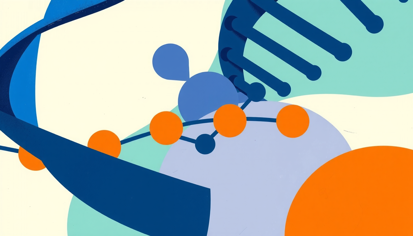 DNA strands with methyl groups influenced by stress, featuring parent-child silhouettes.