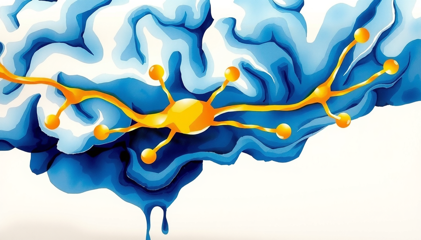 Golden dopamine molecules flowing through neural pathways, symbolizing active forgetting.
