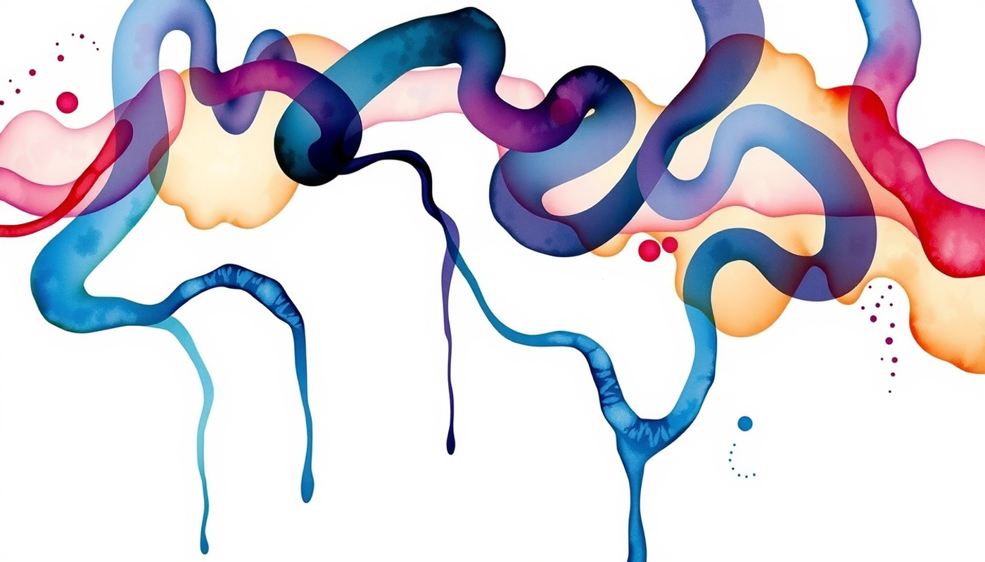 Detailed anatomical depiction of four glowing dopamine pathways in the brain.