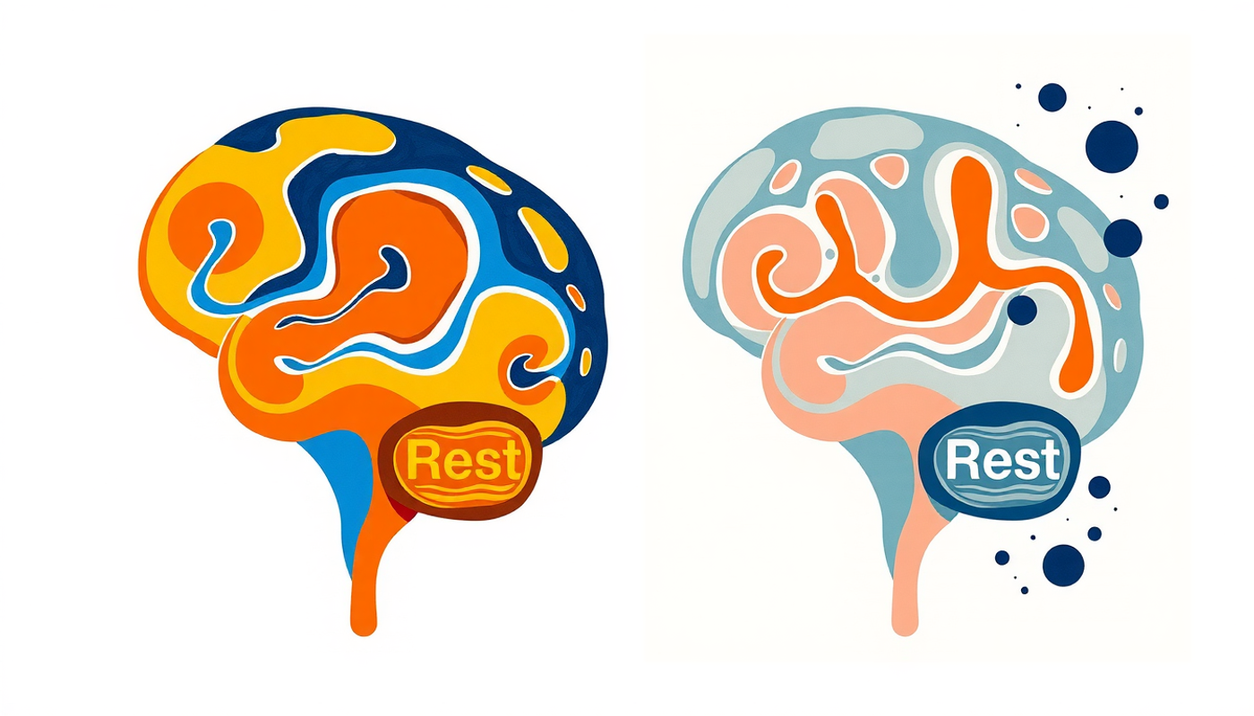 Side-by-side comparison of healthy and sleep-deprived brains.