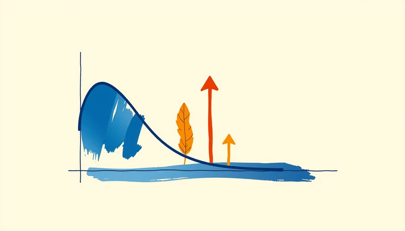 Elegant Ebbinghaus forgetting curve diagram with review sessions and clear labels.