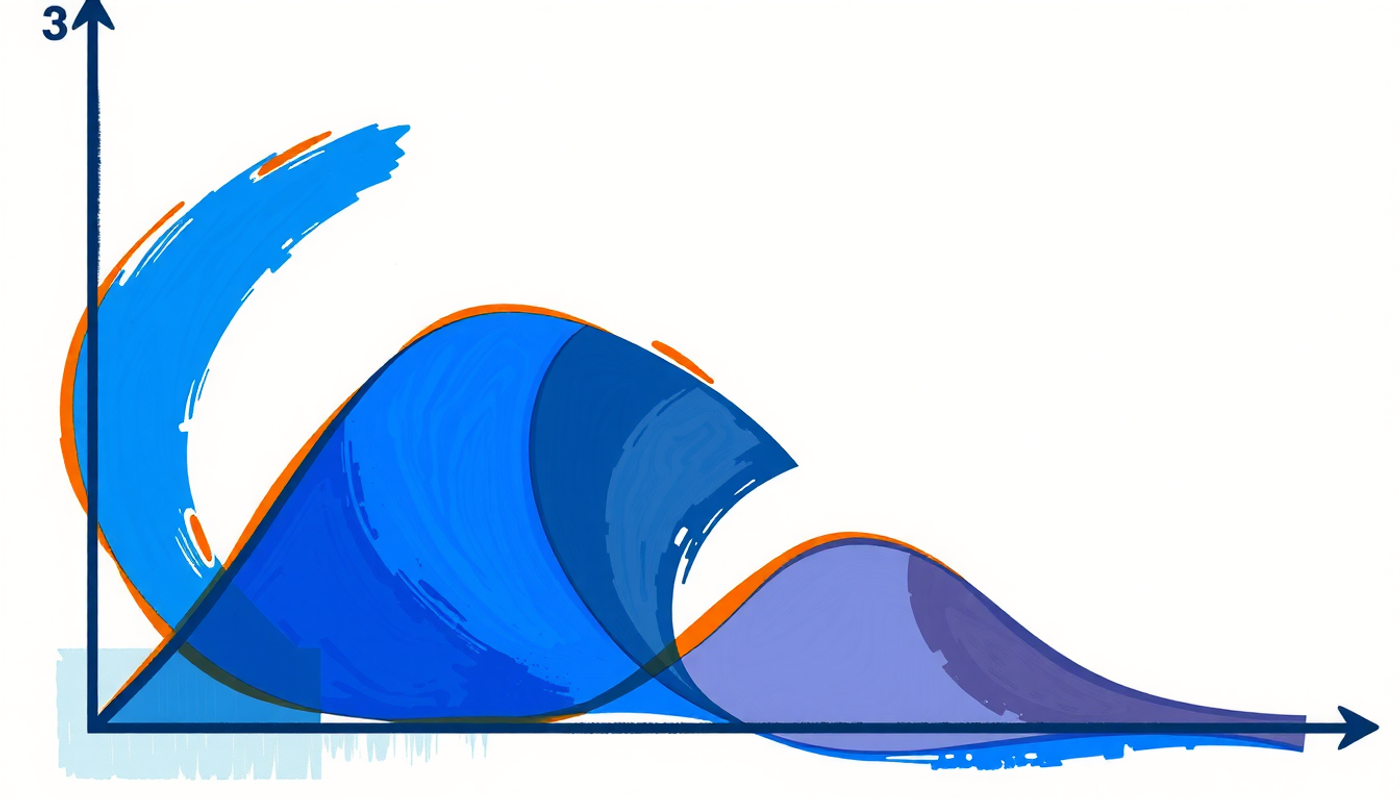 Courbe de l'oubli d'Ebbinghaus avec rappels en bleu et orange.