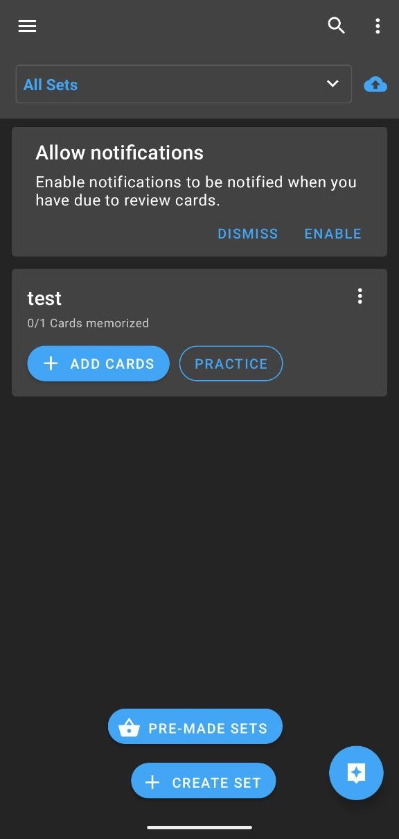 Flashcard World Mobile View