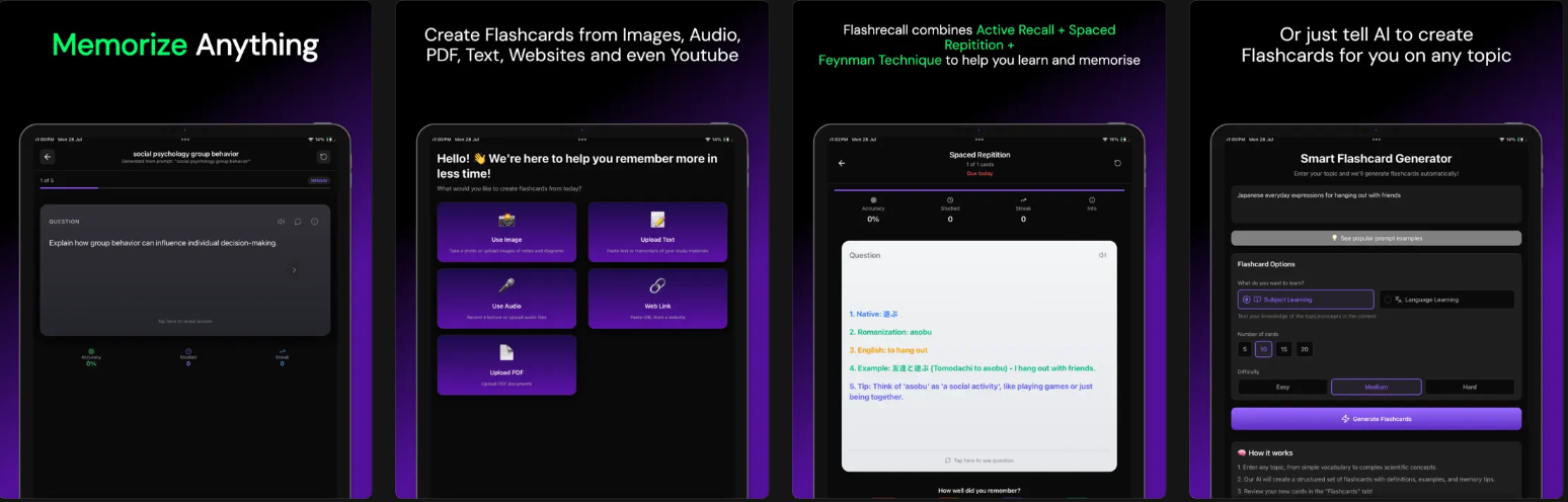 FlashRecall App MacOS view