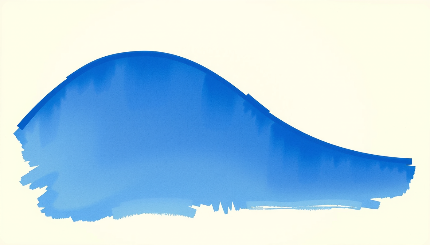 Abstract watercolor depiction of the forgetting curve in indigo and amber.