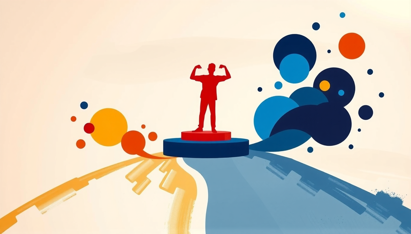 Person at a fork in the road, choosing confidence over anxiety.