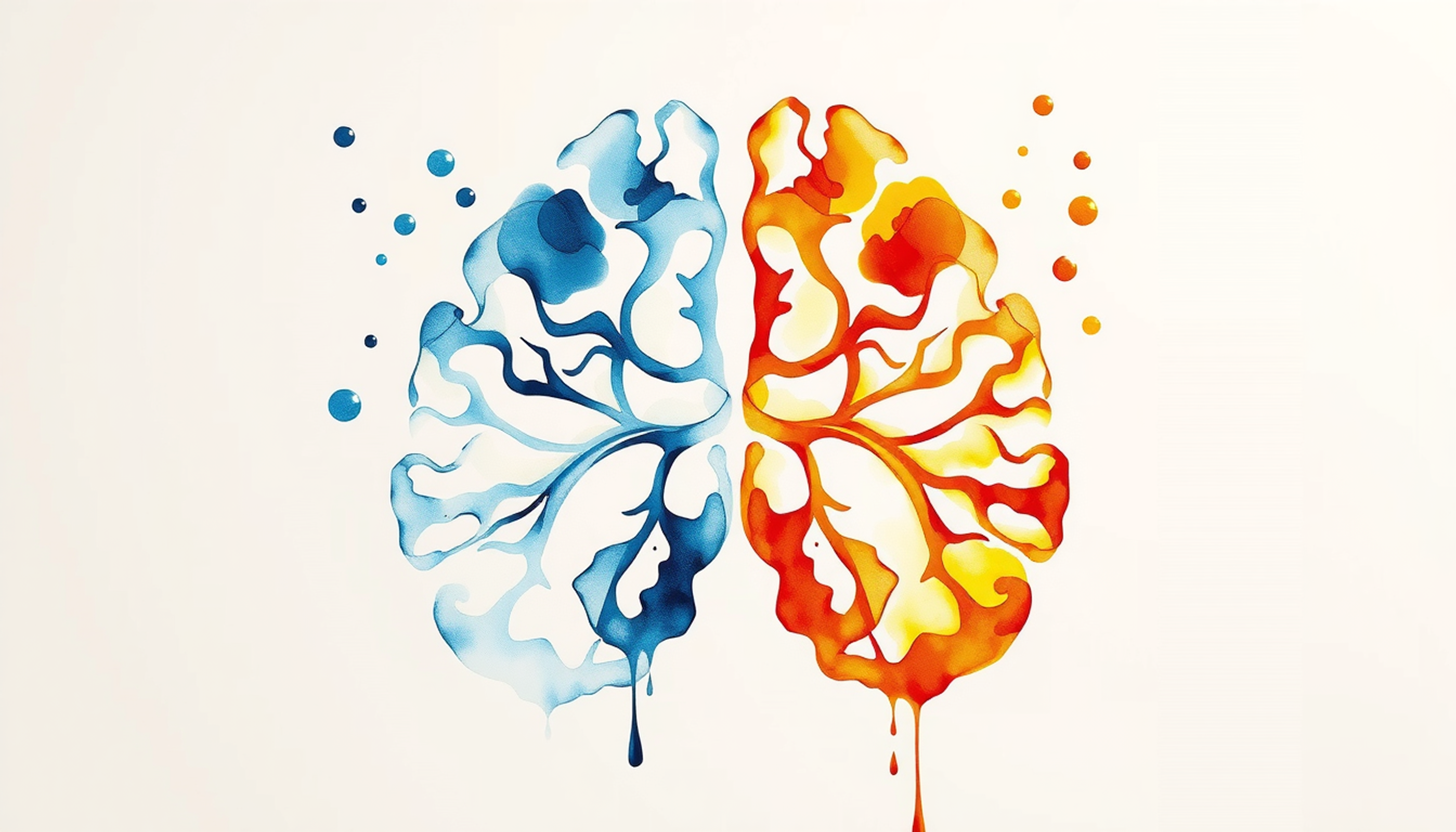 Glowing neural pathways in a brain cross-section showing retention differences.