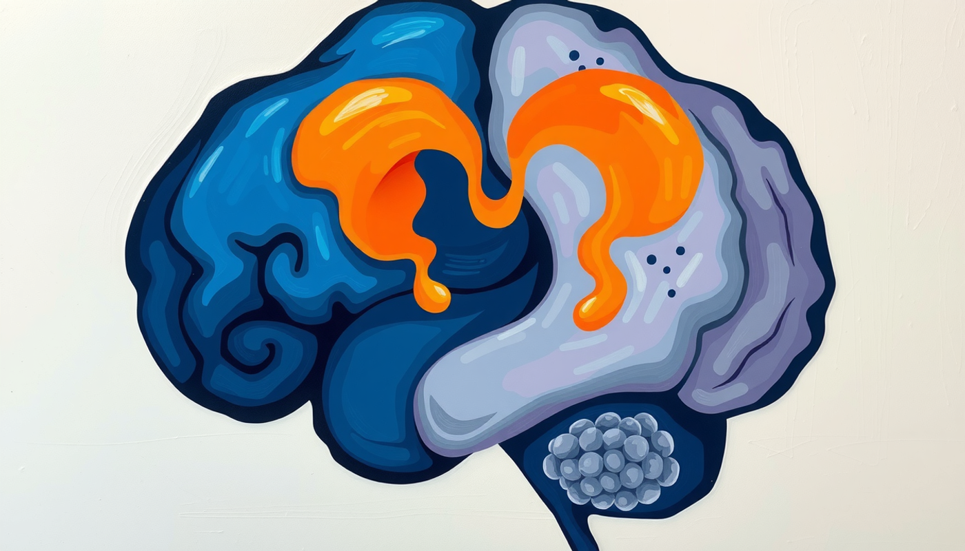 Brain cross-section during sleep showing glymphatic system clearing debris.
