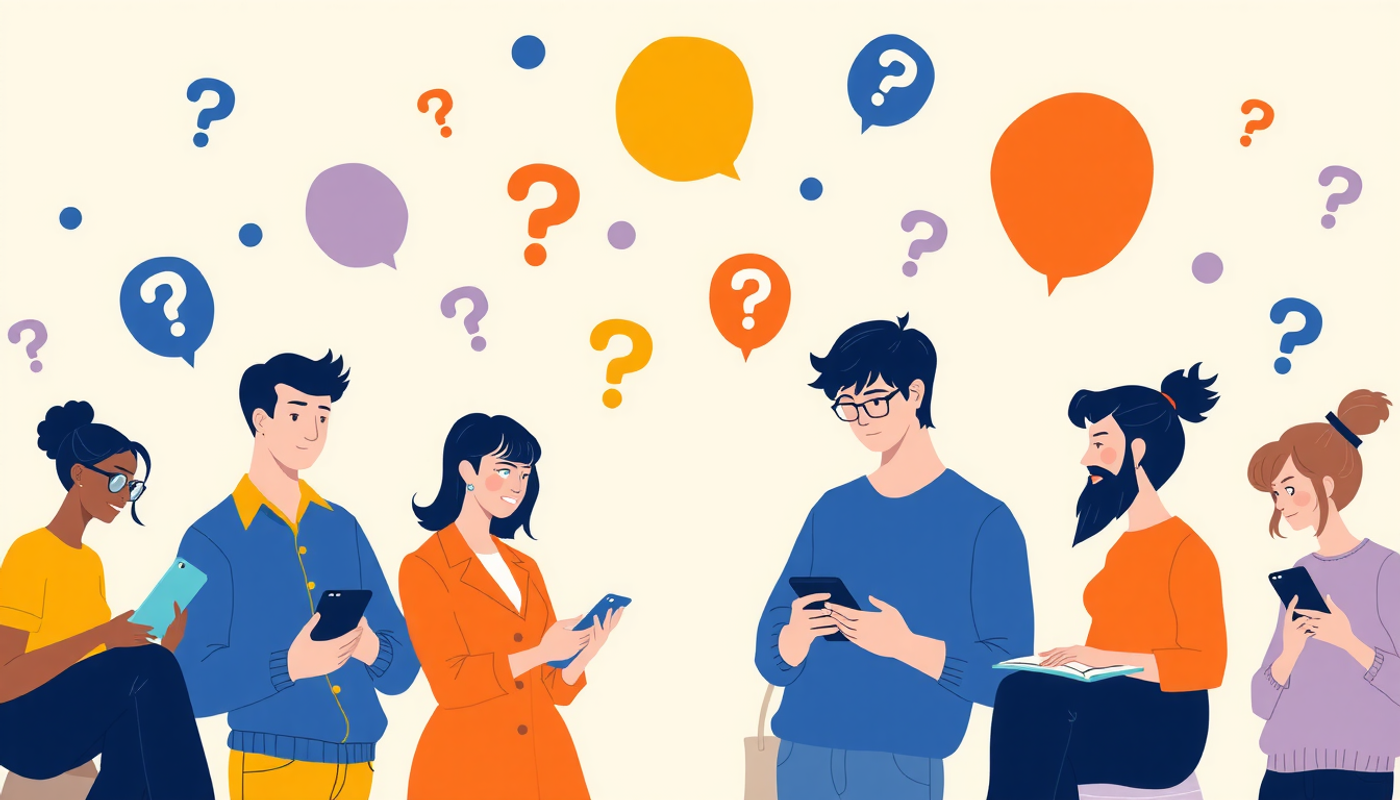 Campus universitaire français animé avec étudiants utilisant des tablettes et téléphones.