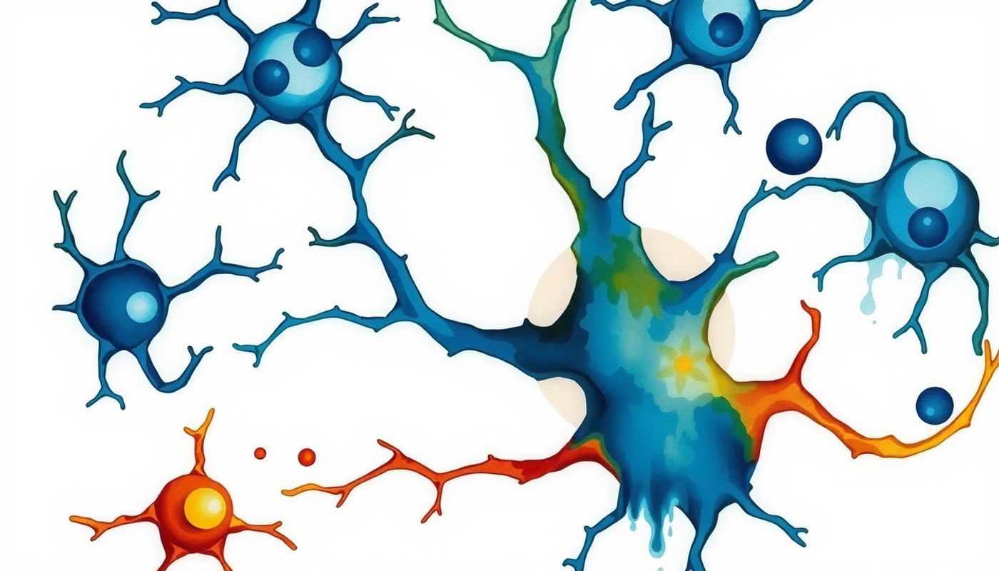 Cross-section of hippocampus highlighting new neurons in dentate gyrus.