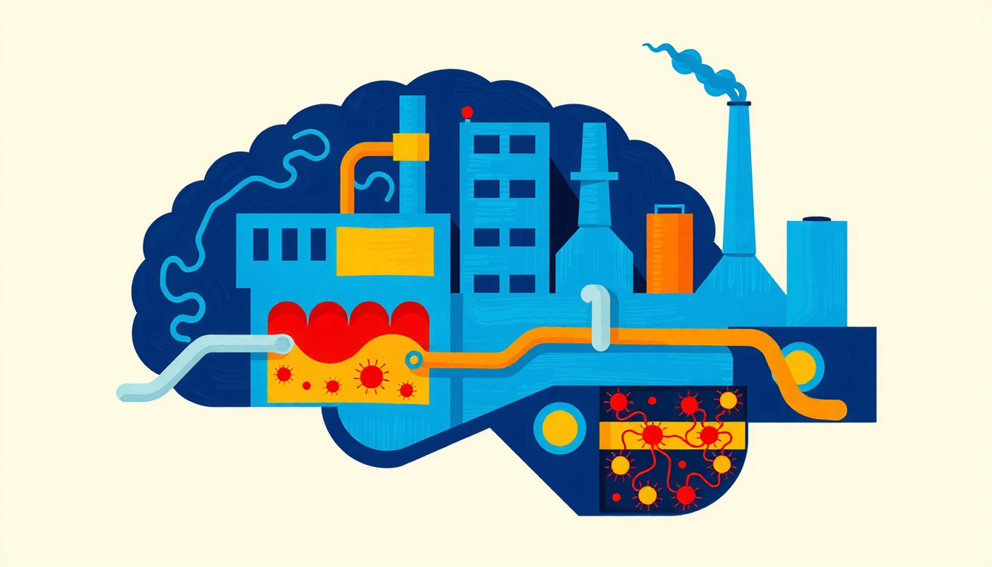 Hippocampus depicted as a factory processing memories during sleep.