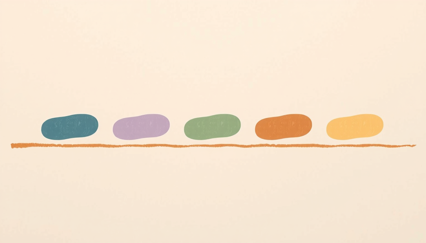 Horizontal calendar timeline from January to June with colored markers.